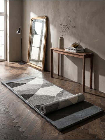 KADIMA DESIGN Teppich Niederflor Abstrakt pflegeleicht Wohnzimmer Flur Esszimmer in Rot-Grau