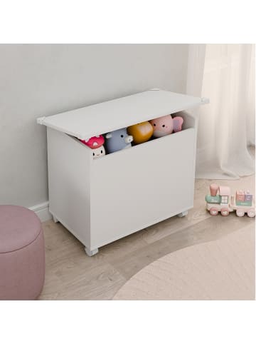 VCM  Holz Sitztruhe Sitzbank Truhe Kiste Bosula M in Weiß