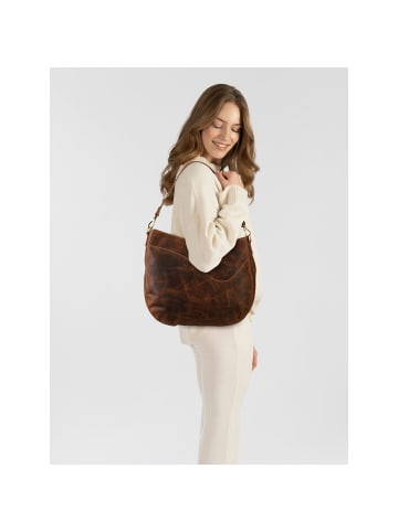 Greenburry Vintage Schultertasche Leder 37 cm in braun
