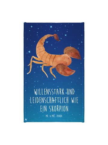 Mr. & Mrs. Panda Handtuch Sternzeichen Skorpion mit Spruch in Sternenhimmel Blau