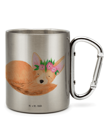 Mr. & Mrs. Panda Campingtasse Wüstenfuchs Blumen ohne Spruch in Silber