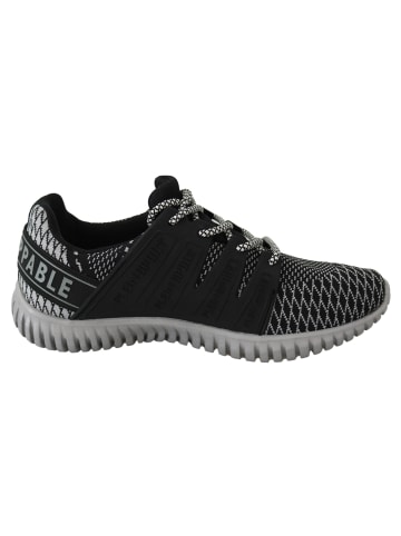 Plein Sport Schwarz Polyester Runner Mason Sneaker Schuhe