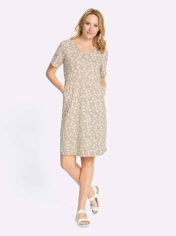 Sieh an! Jerseykleid in beige-ecru-bedruckt
