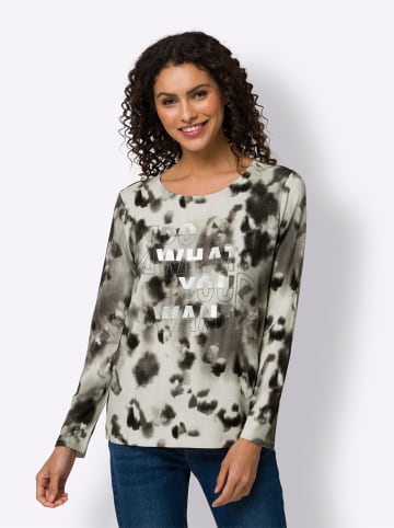 Heine Langarmshirt in ecru-schwarz-bedruckt