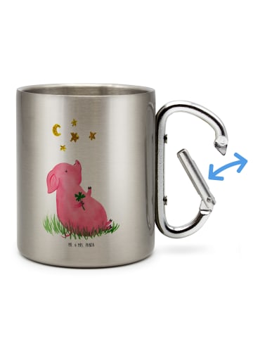 Mr. & Mrs. Panda Thermobecher Schwein Glück ohne Spruch in Silber