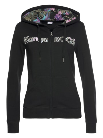 Kangaroos Kapuzensweatjacke in schwarz