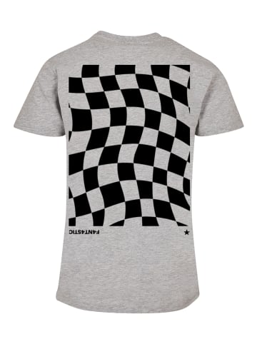 F4NT4STIC T-Shirt Wavy Schach Muster in grau meliert