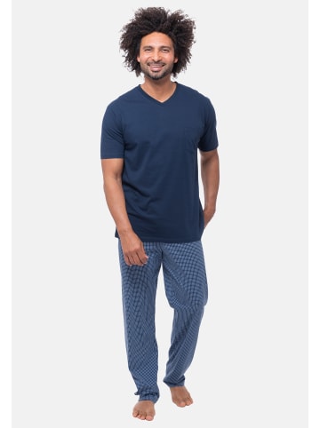Ammann Schlafanzug Night & Home Cotton in Blau