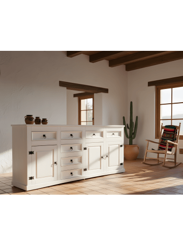 ebuy24 Sideboard New Mexico Weiß 200 x 44 cm
