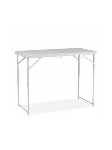 relaxdays Gartentisch in Weiß - (B)120 x (H)74 x (T)60 cm