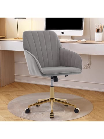 ABRIHOME Buerostuehle in Grau ergonomisch höhenverstellbar mit Rückenlehne