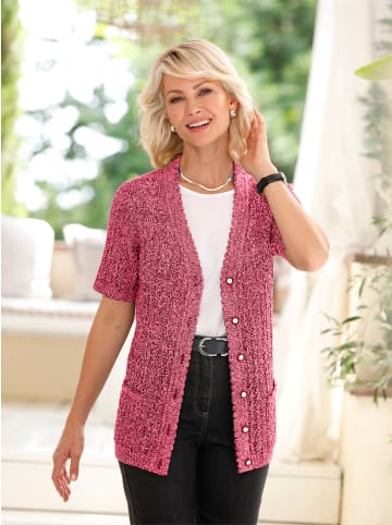 WITT WEIDEN Strickjacke in rot-ecru-meliert