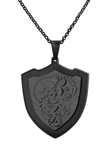 Adeliás Herren Anhänger – Gravuranhänger aus Edelstahl in schwarz