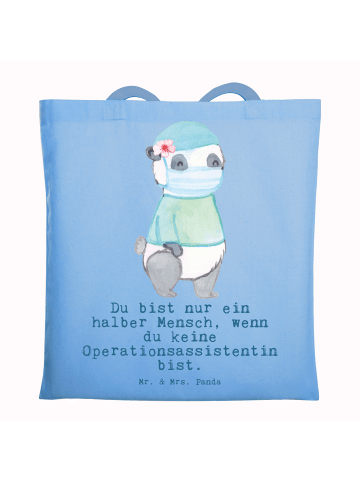 Mr. & Mrs. Panda Tragetasche Operationsassistentin Herz mit Spruch in Sky Blue
