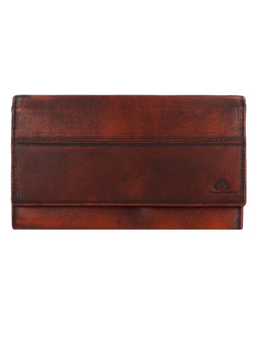 Greenburry Destressed Geldbörse RFID Schutz Leder 18.5 cm in rusty orange