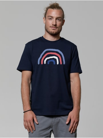 wat? Apparel T-Shirt Regenbogen in Dunkelblau