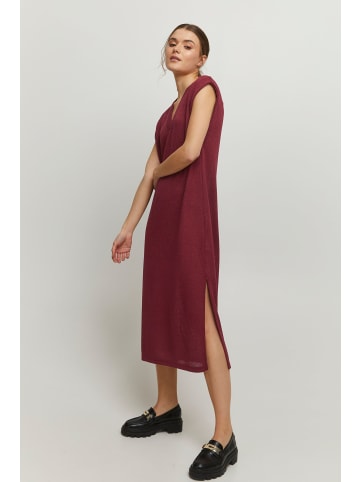 b.young Strickkleid BYUELSE DRESS -20811616  Langes Feinstrick-Kleid mit kurzen    Ärmeln in Rot