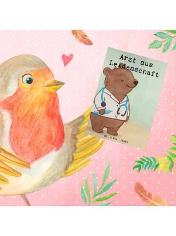 Mr. & Mrs. Panda Motivkarte Arzt Leidenschaft Design mit Spruch in Weiß