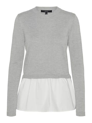 Vero Moda Strickpullover in Light Grey Melange