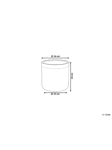 Beliani Outdoor Blumentopf SAMOS in Grau - (W) 26 x (H) 25 x (L) 26 cm