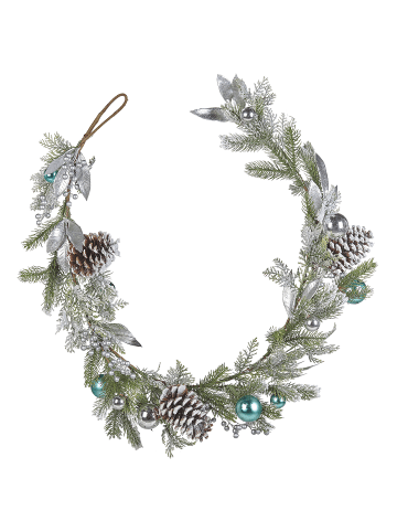 Beliani Girlande LLEIDA in Grün/Silber - (W) 150 x (H) 11 x (L) 17 cm