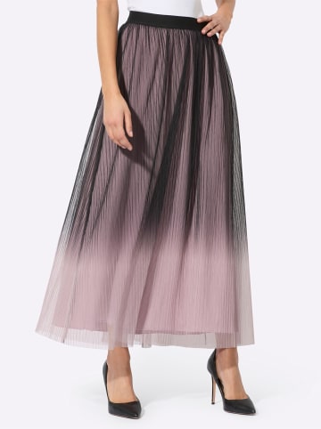 creation L Mesh-Rock in schwarz-mauve-bedruckt