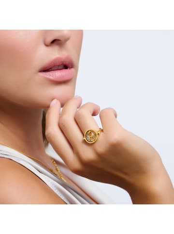 Thomas Sabo Ring Royalty Stern & Mond in gold, bunt