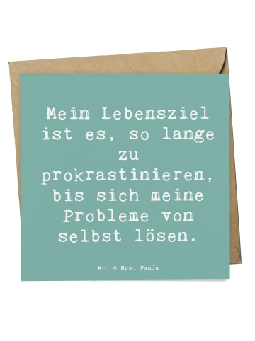 Mr. & Mrs. Panda Grußkarte Spruch Lebensziele Prokrastination mi... in Meeresbrise