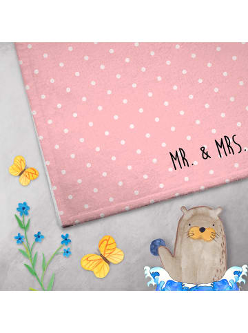 Mr. & Mrs. Panda Gästehandtücher Bären mit Blumenkranz ohne Spruch in Rot Pastell