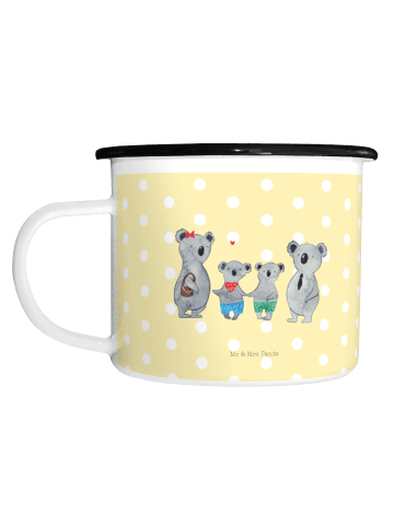 Mr. & Mrs. Panda XL Emaille Tasse Koala Familie zwei ohne Spruch in Gelb Pastell