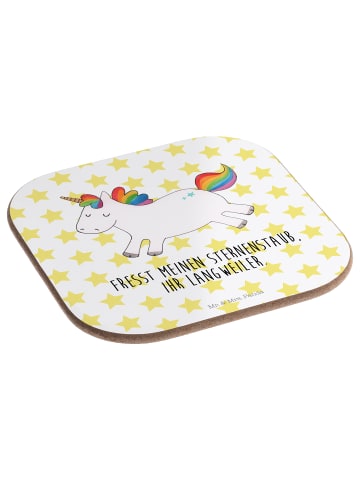 Mr. & Mrs. Panda gläseruntersetzer Einhorn Happy mit Spruch in Weiß