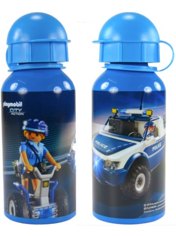 United Labels Playmobil Trinkflasche - City Action Polizei  aus Aluminium 400 ml in Mehrfarbig