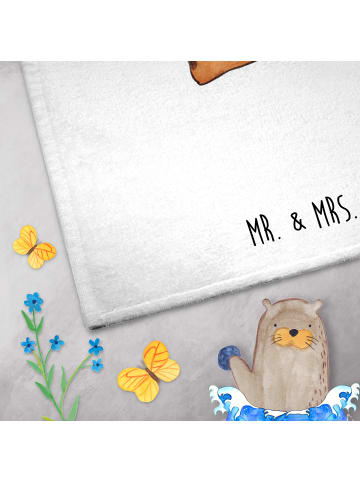 Mr. & Mrs. Panda Handtuch Igel Blumen ohne Spruch in Weiß