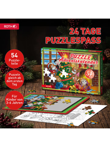 ROTH Puzzle-Adventskalender für Minis, 54 Teile in Bunt