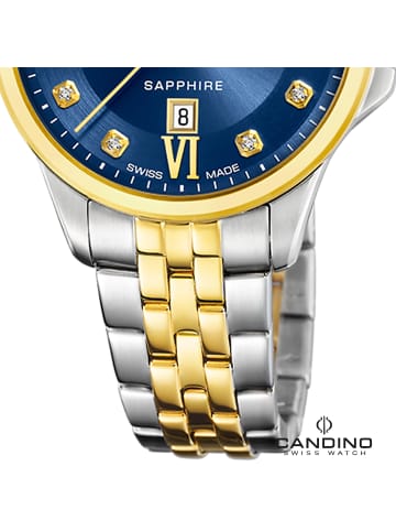 Candino Analog-Armbanduhr Candino Elegance silber, gold mittel (ca. 34mm)