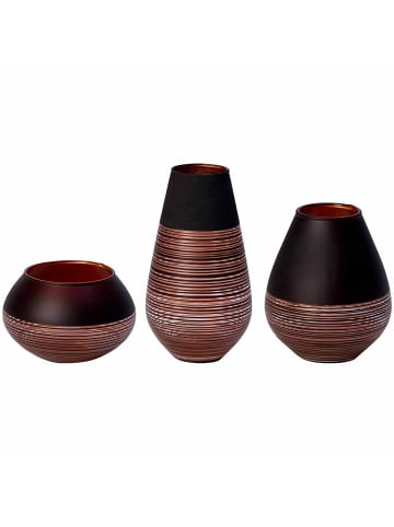 Villeroy & Boch 3-tlg. Deko-Set Manufacture Swirl in Schwarz – in schwarz