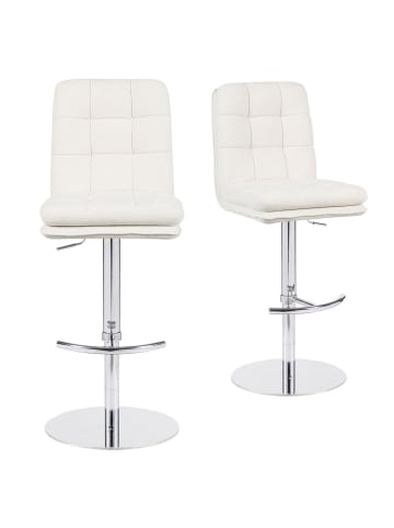 DUBI Möbel 2er-Set: Barhocker Juno in Creme - (B)45 x (H)98 x  (T)57 cm