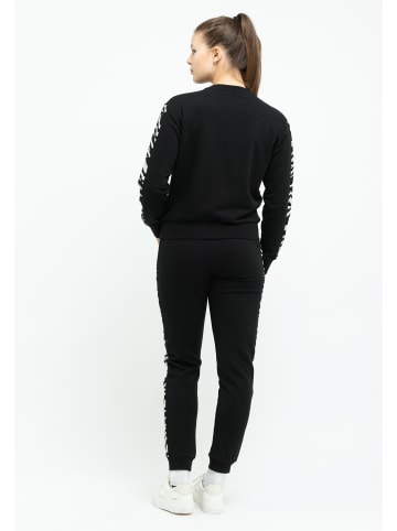 Tom Barron Freizeitanzug Tom Barron Women Regular Fit Zebra Pattern Sweatshirt And Pant Set in black