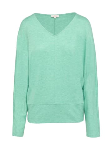 S. Oliver V-Kragen T-Shirt für Damen in olive