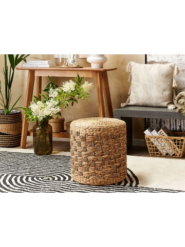 Beliani Pouf BASSLET in Naturfarben/Beige - (W) 40 x (H) 40 x (L) 40 cm