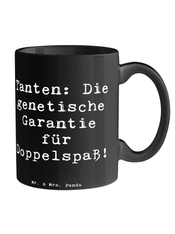 Mr. & Mrs. Panda Tasse Tanten Doppelspaß mit Spruch in Schwarz