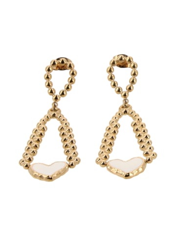 myMo Women Drop Earrings in Gold White
