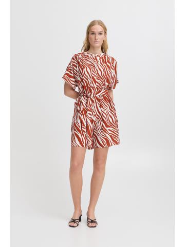 ICHI Overall IHYARDEEN Loose fit in Fired Brick Animal