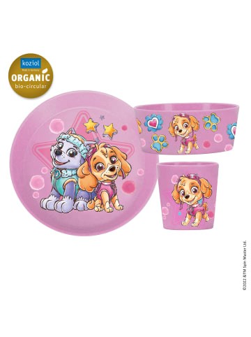 koziol CONNECT PAW PATROL - Kleiner Teller + Schale + Becher in organic pink paw patrol