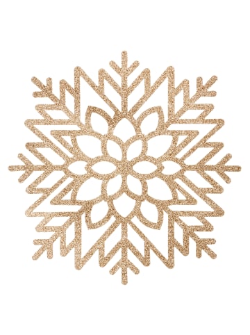 Feeric Lights Tellerunterlage in Form einer Schneeflocke SNOWFLAKE in Golden, Ø 38 cm