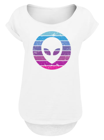 F4NT4STIC Long Cut T-Shirt Alien Kopf in weiß