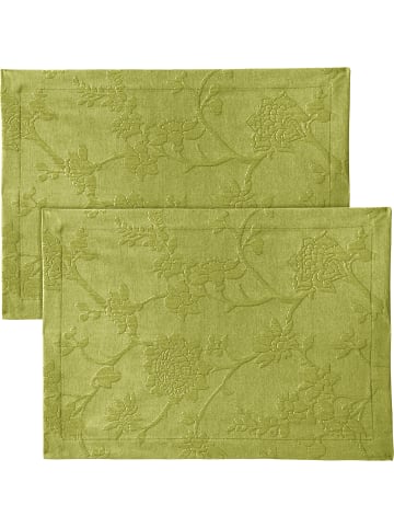 Erwin Müller Jacquard, Baumwollmischung Tischset 2er-Pack Arnsberg in apfelgrün
