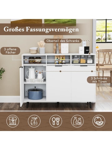 COSTWAY Sideboard 120 x 40 x 90 cm in Weiß