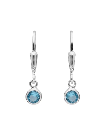 Adeliás 925 Silber Ohrringe / Ohrhänger mit Zirkonia Ø 4,6 mm in blau