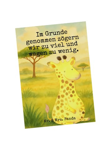 Mr. & Mrs. Panda Grußkarte Giraffe Zufrieden Design mit Spruch in Weiß